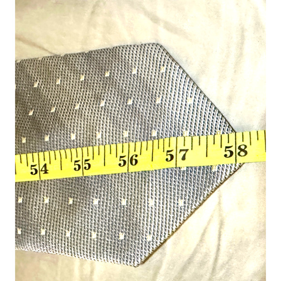 3 Silk Necktie LOT Blue Gold Paisley Silver Microdot Cream Medallion—Formal Set - Picture 8 of 12